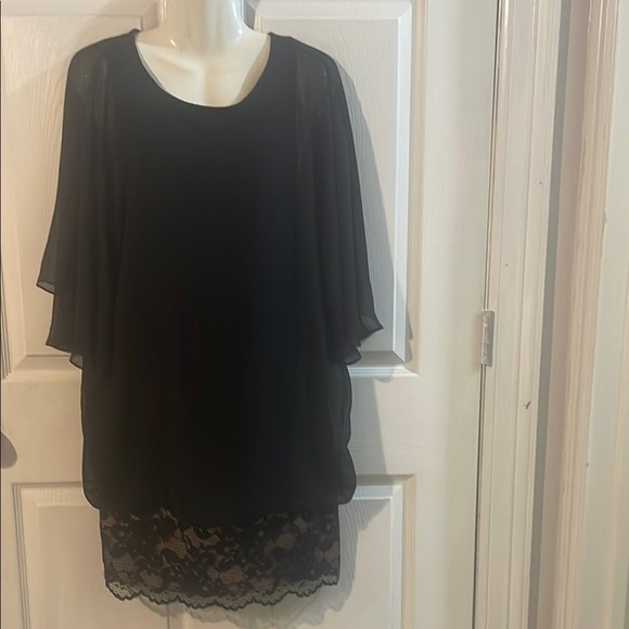 Chic Black Lace Midi Dress - Picture 2 of 10